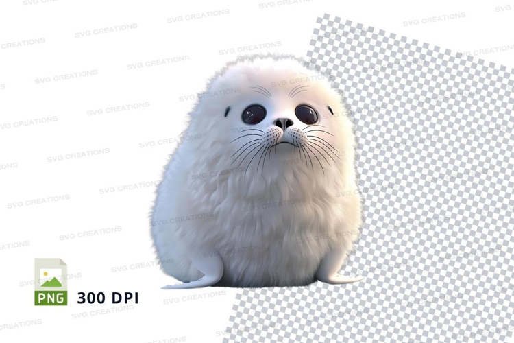 Cute baby seal clipart
