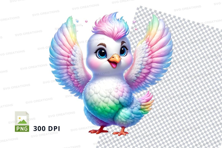 Rainbow bird clipart