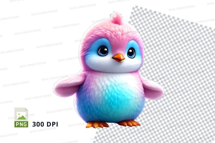 Colorful penguin chick example image 1