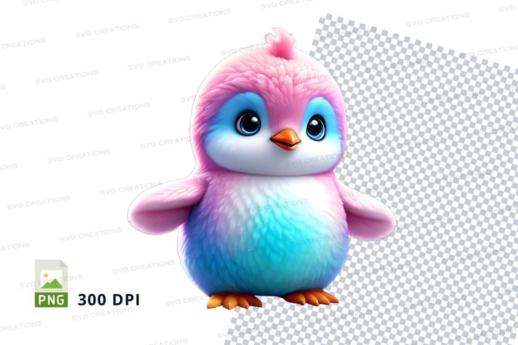 Colorful penguin chick