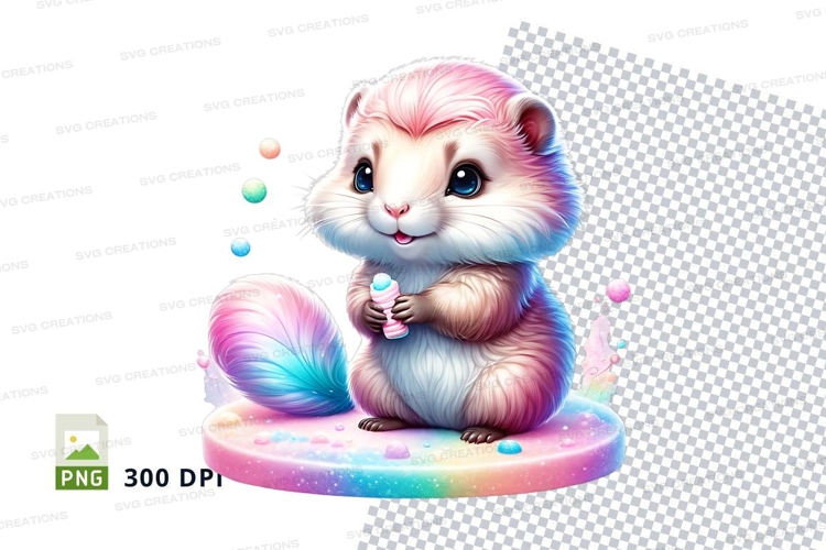 Playful pastel hamster