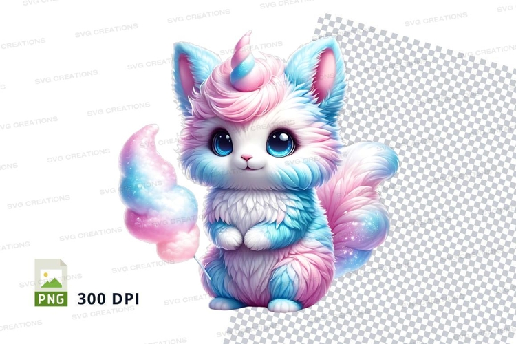 Magical unicorn kitten