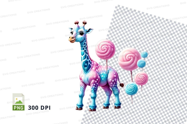 Whimsical giraffe with candy