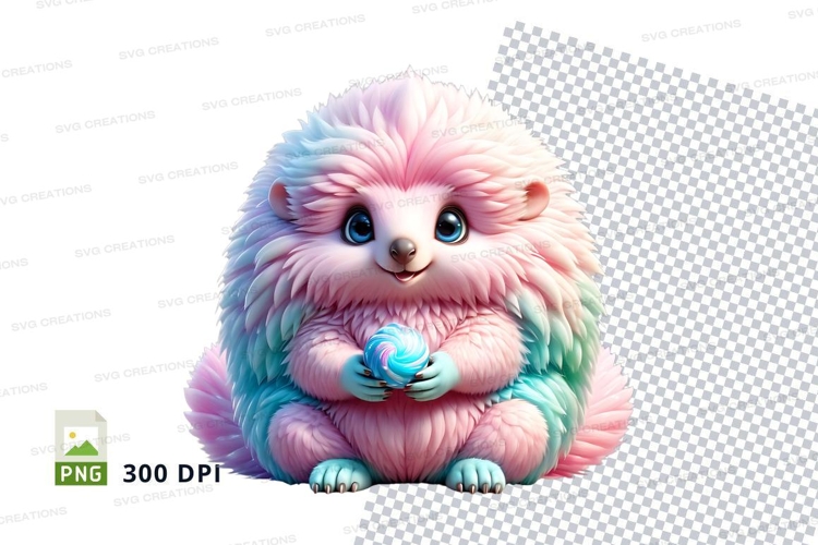 Pastel hedgehog with candy