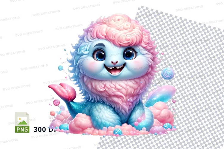 Playful mermaid lion clipart