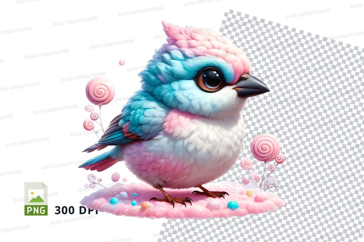 Candy-colored bird clipart