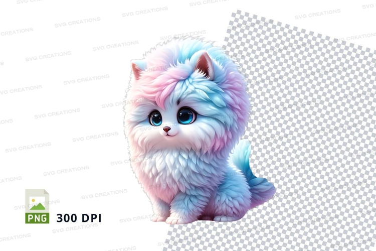Pastel colored cat clipart