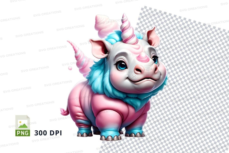 Cute unicorn pig clipart
