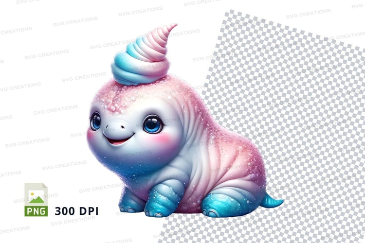 Whimsical unicorn narwhal