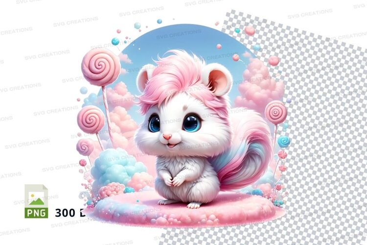 Cute cartoon squirrel with candy example image 1