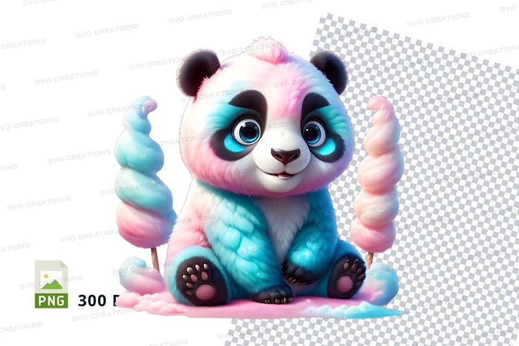 Cute panda with candy