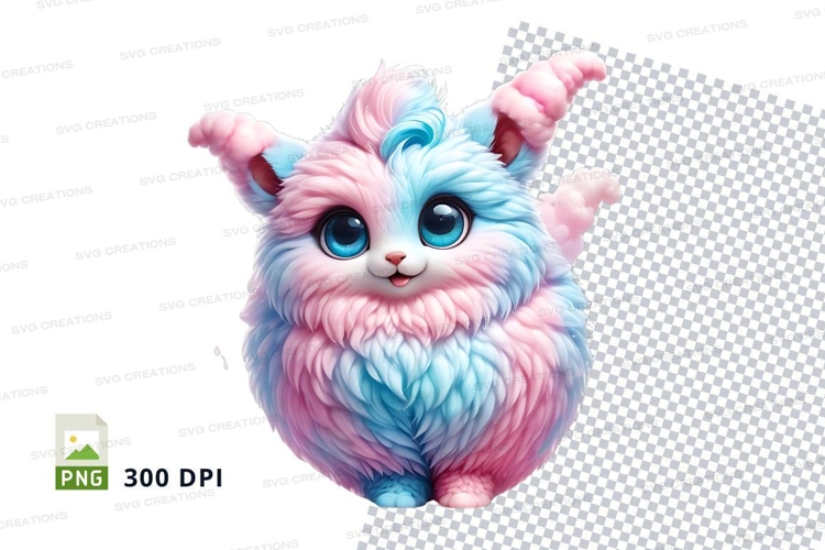 Whimsical pastel cat