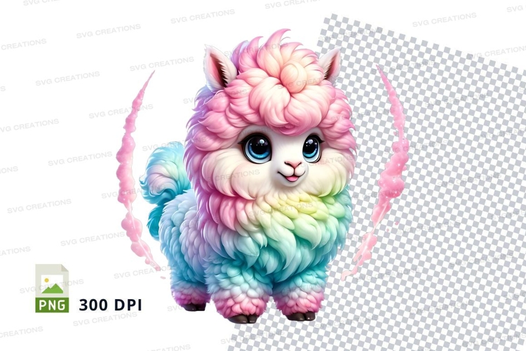 Colorful llama clipart