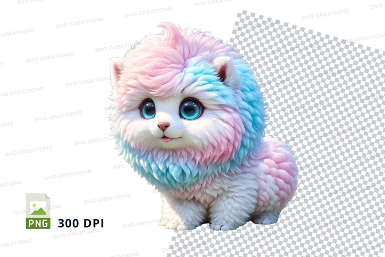 Colorful pomeranian puppy