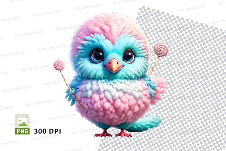 Colorful owl with candy