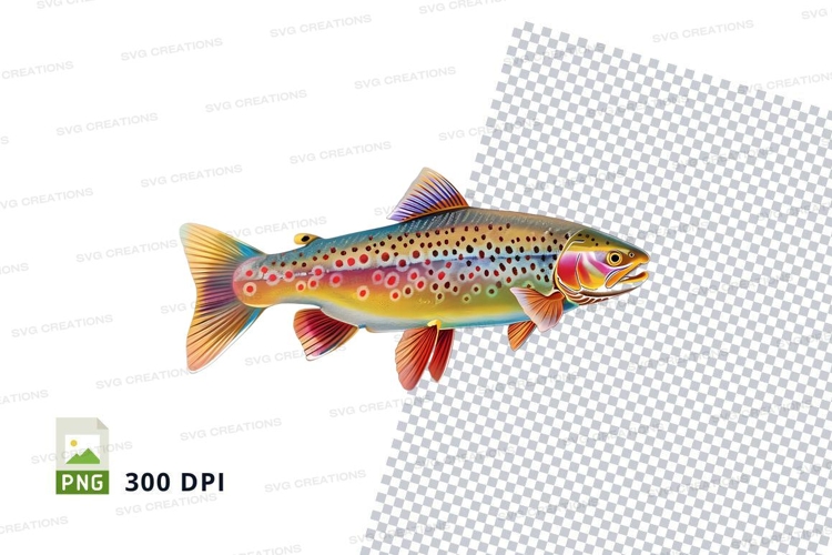 Colorful trout fish clipart