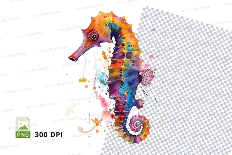 Colorful seahorse clipart