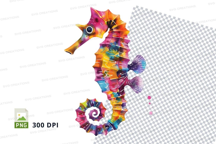 Colorful seahorse clipart