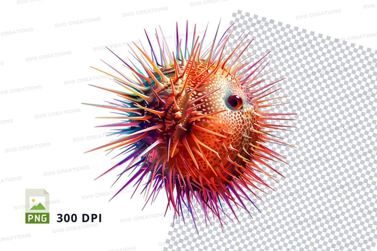 Colorful sea urchin clipart