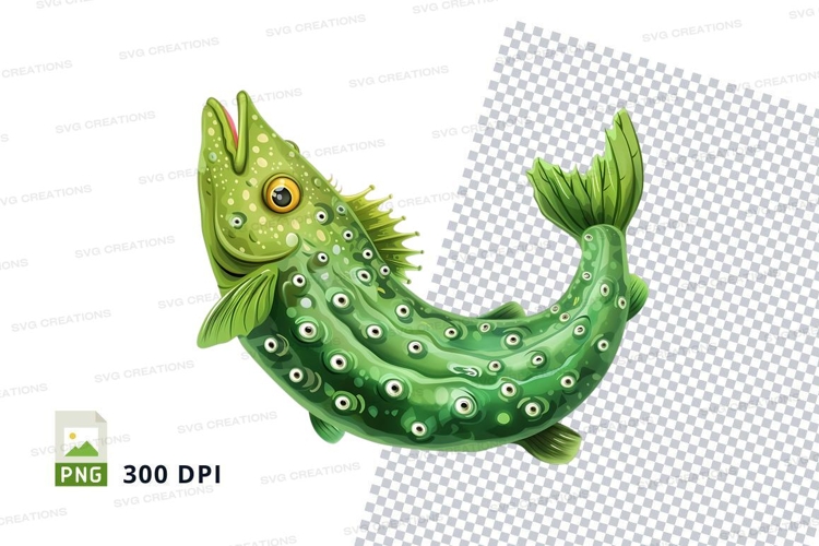 Green fish clipart