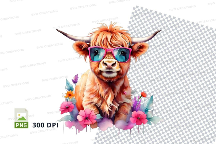 Stylish highland cow