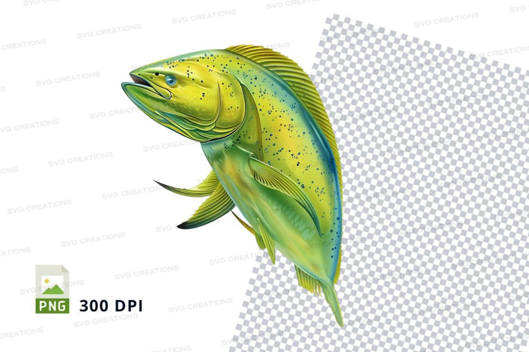 Vibrant mahi-mahi fish
