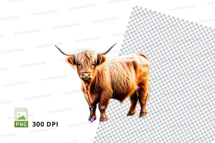 Brown highland cow clipart png