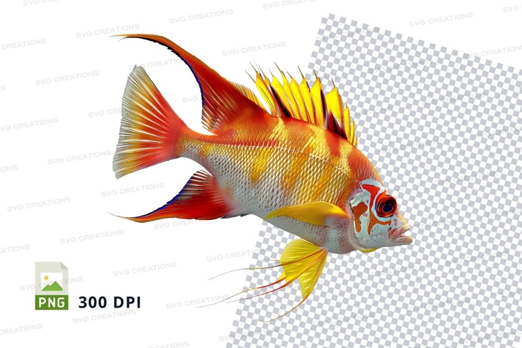 Colorful tropical fish clipart png