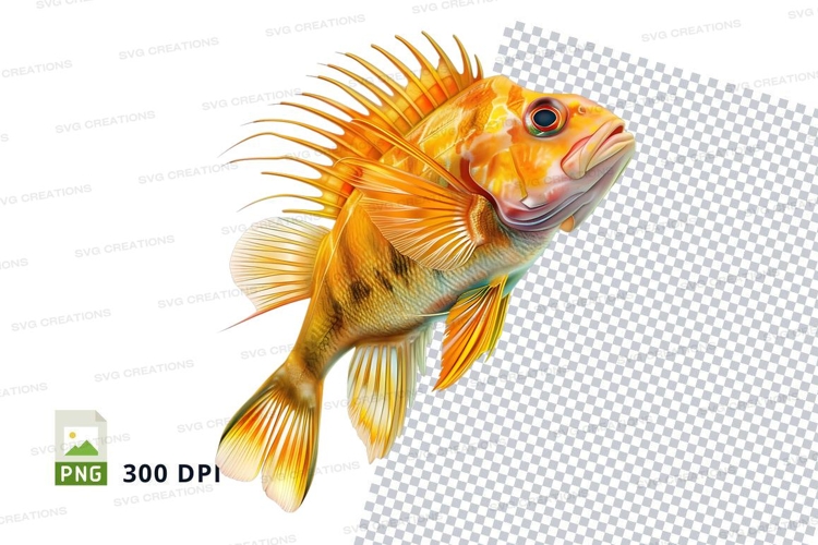 Vibrant orange fish clipart png