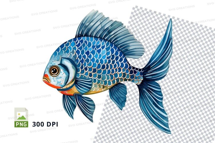 Blue fish clipart png example image 1