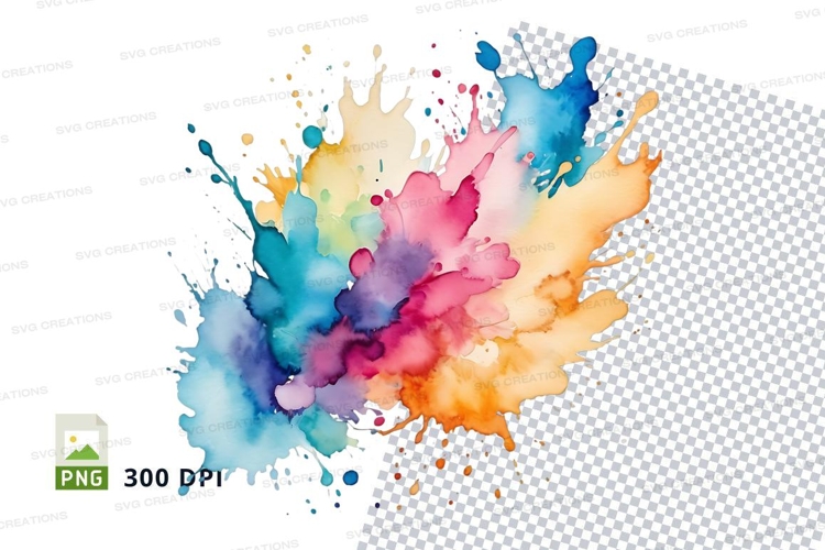 Colorful paint splash clipart png