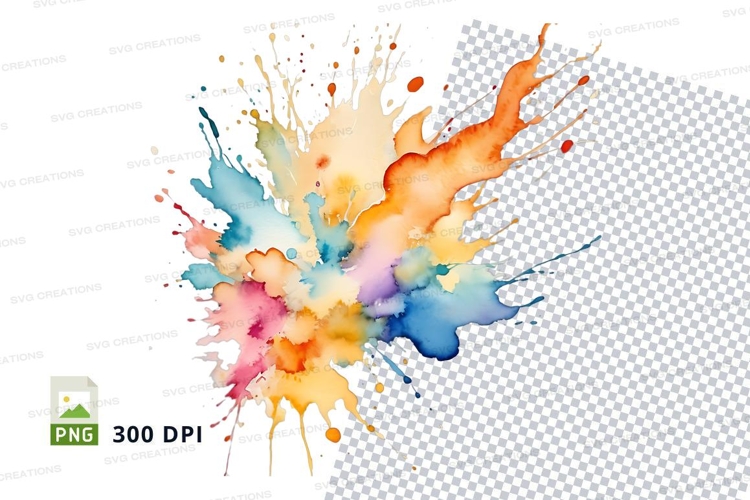 Colorful paint splatter clipart png