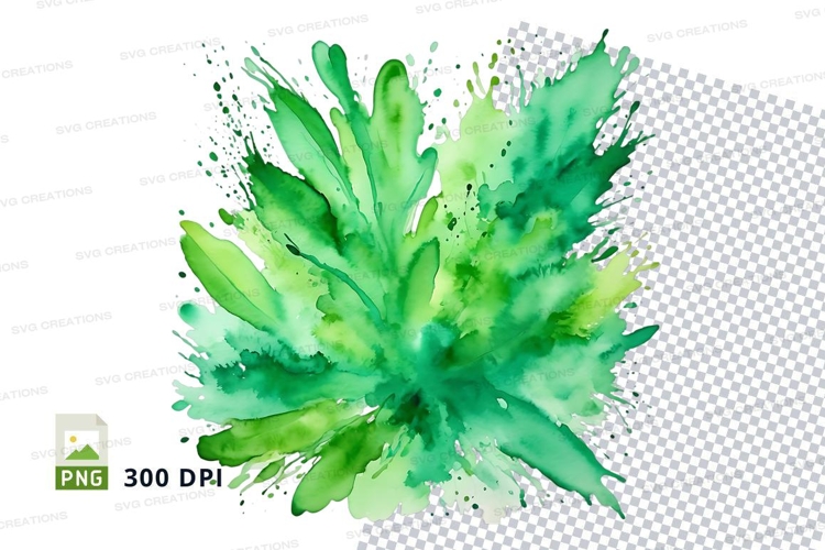Green floral explosion clipart png