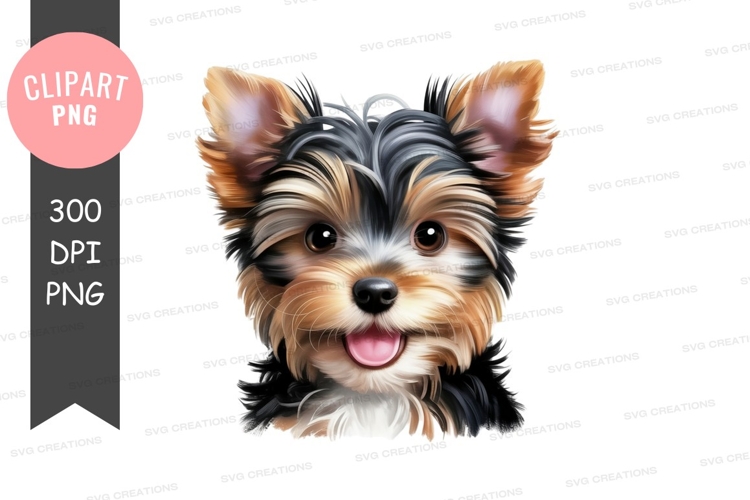 Cute yorkshire terrier puppy clipart png