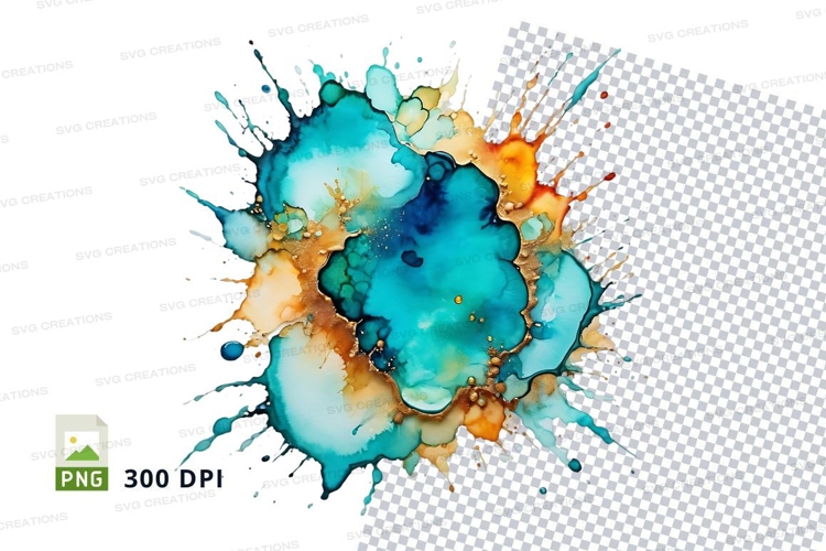 Colorful paint splatter clipart png