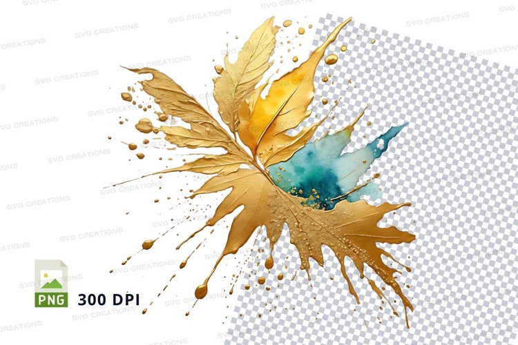 Golden autumn leaves clipart png