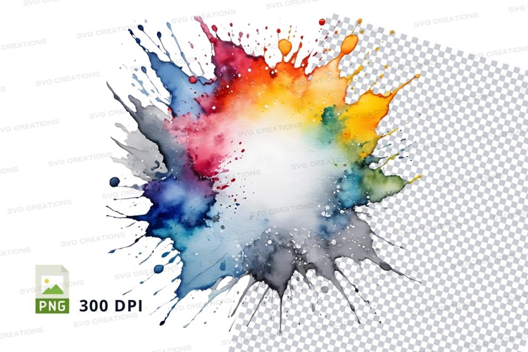 Colorful paint splash clipart png