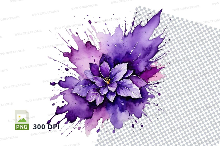 Purple flower splash