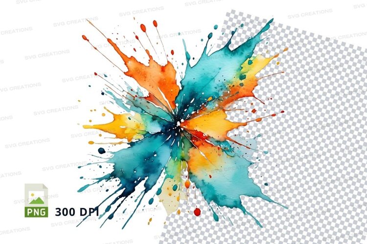 Colorful paint splatter example image 1