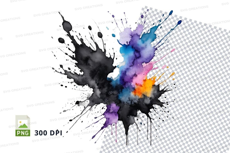 Colorful paint splatter