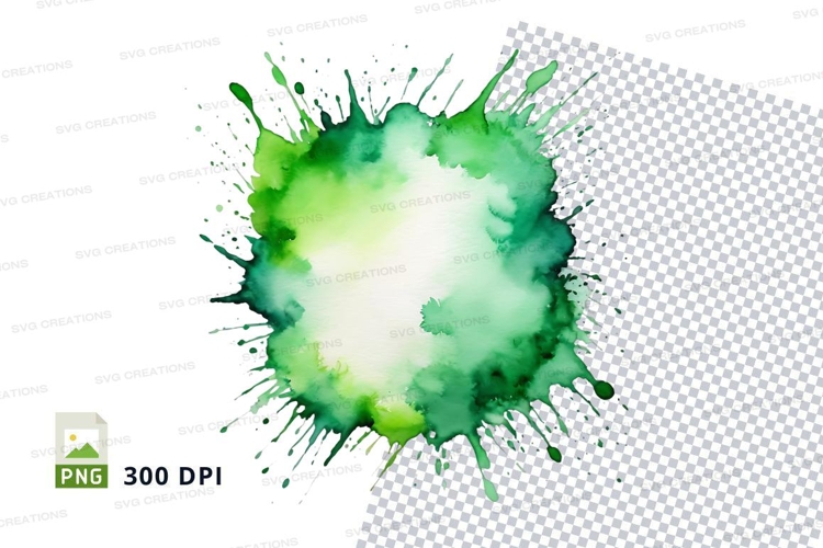 Green watercolor splash