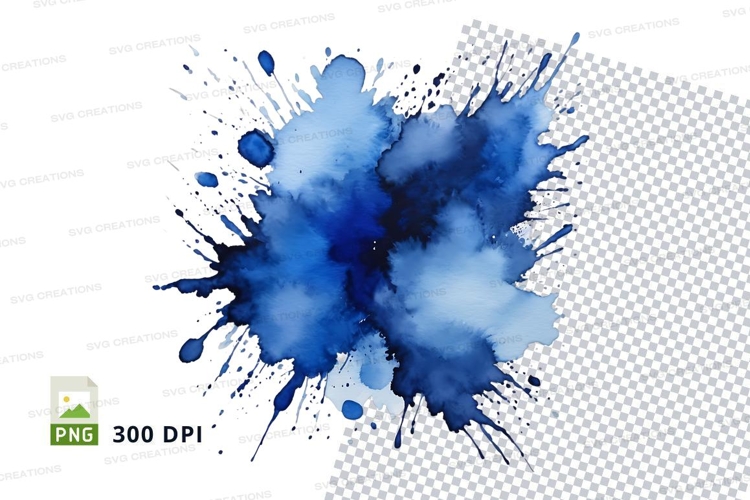 Blue watercolor splash