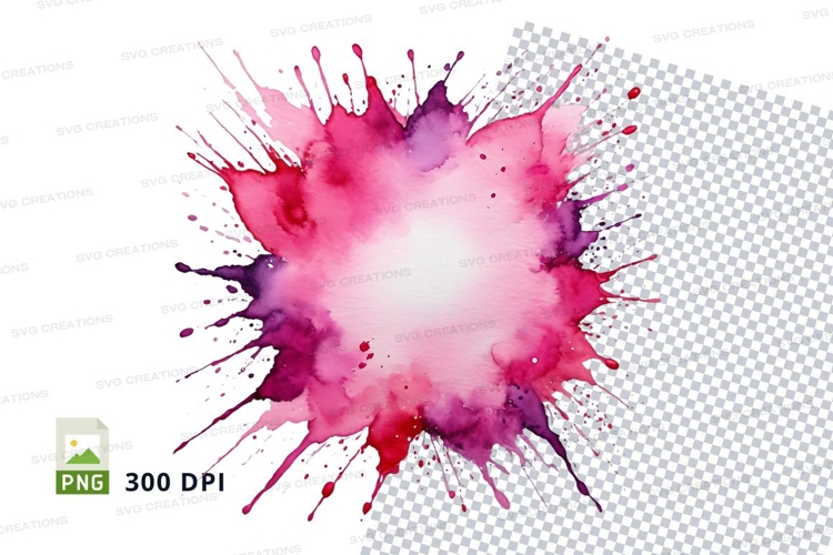 Pink and purple paint splatter