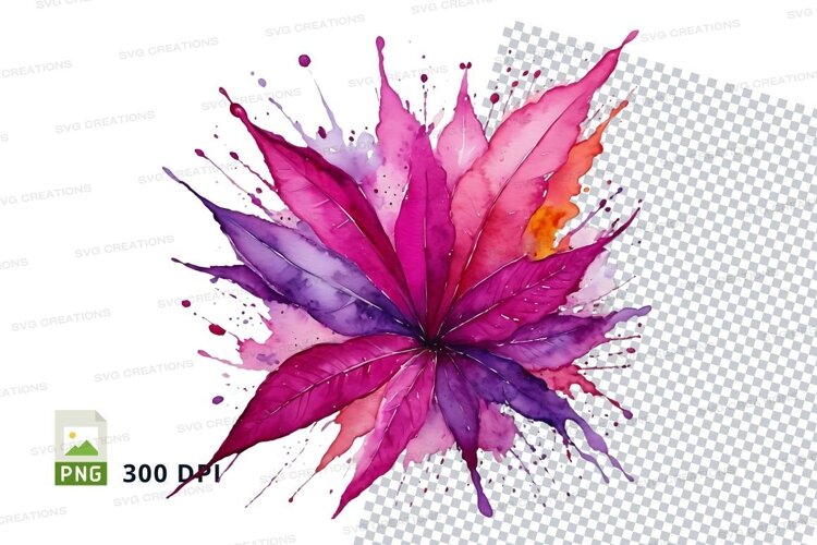 Watercolor flower explosion example image 1