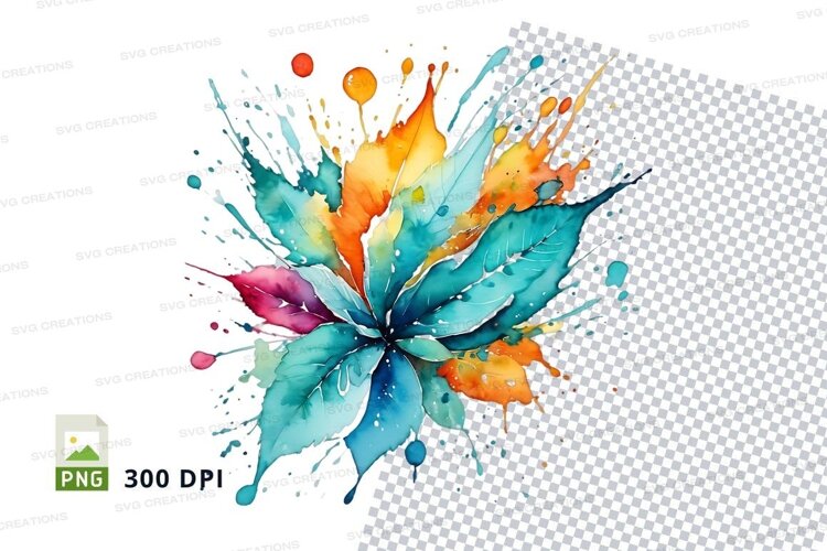 Vibrant watercolor flower example image 1