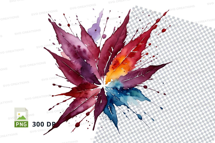Abstract watercolor leaf