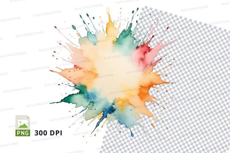 Colorful watercolor splash example image 1