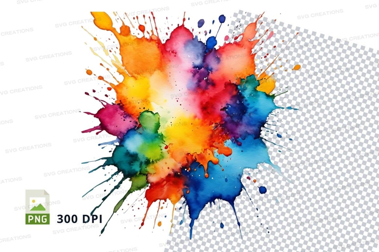 Colorful paint splatter