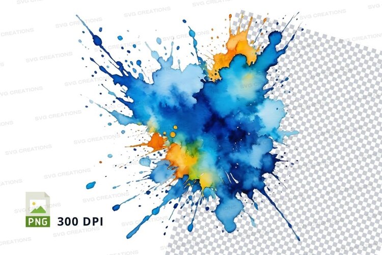 Watercolor paint splatter example image 1