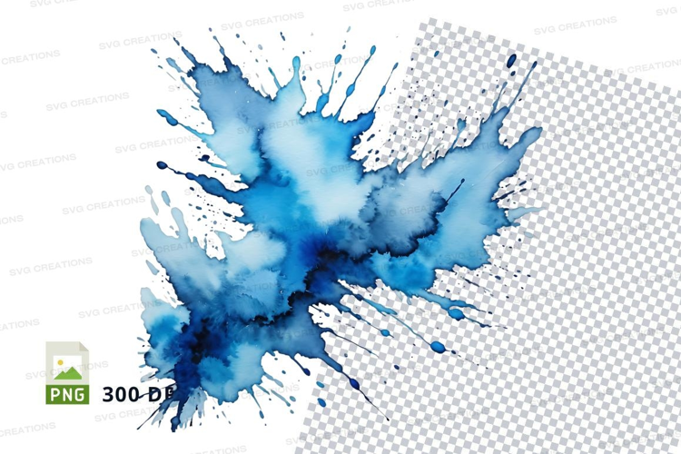 Blue watercolor splash